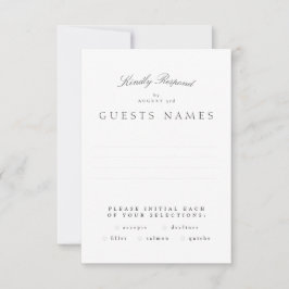 Formal Classic Dark Gray Calligraphy Wedding RSVP Karte