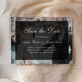 Formal Classic Dark Overlay | Photo Save the Date Ankündigungspostkarte