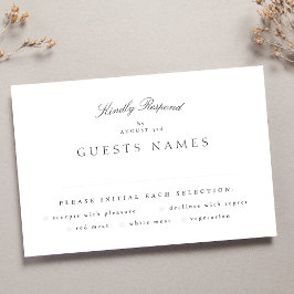 Formal Classic Elegant Calligraphy Wedding RSVP Karte