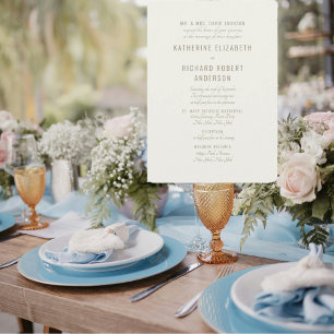 Formal Cream Gold Text Zwei Venue Bride Eltern Einladung