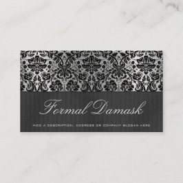 Formal Damask Horizontal - Schwarz Visitenkarte