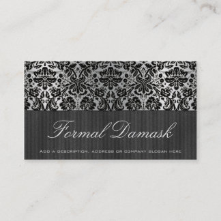 Formal Damask Horizontal - Schwarz Visitenkarte