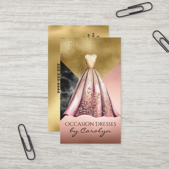 Formal Dress Wedding Seamstress Business Card Visitenkarte (Vorderseite/Rückseite Beispiel)