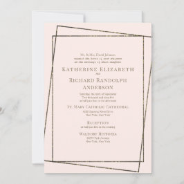 Formal & elegant Blush & Gold Hochzeit Einladung