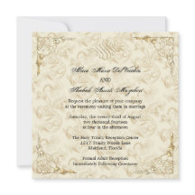 Formal Elegant Gold Akzent Blumenhochzeit einladen