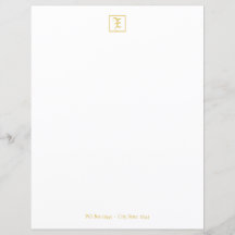 Formal Elegant Gold Monogram Letter Sheet