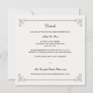 Formal Elegant Guest Information Card Ankündigung