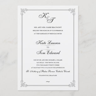 Formal Elegant Monogram Einladung zur Hochzeit