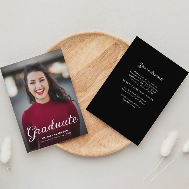 Formal Elegant Photo Graduation Party Invitation (Créateur téléchargé)