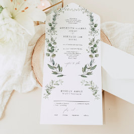 Formal Elegante Botanische Hochzeit All In One Einladung