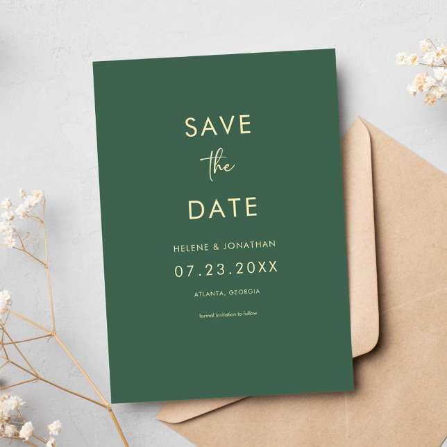 Formal Elegante Minimalistisch Moderne Hochzeit Save The Date (Formal Elegant Minimalist Modern Wedding Save The Date)