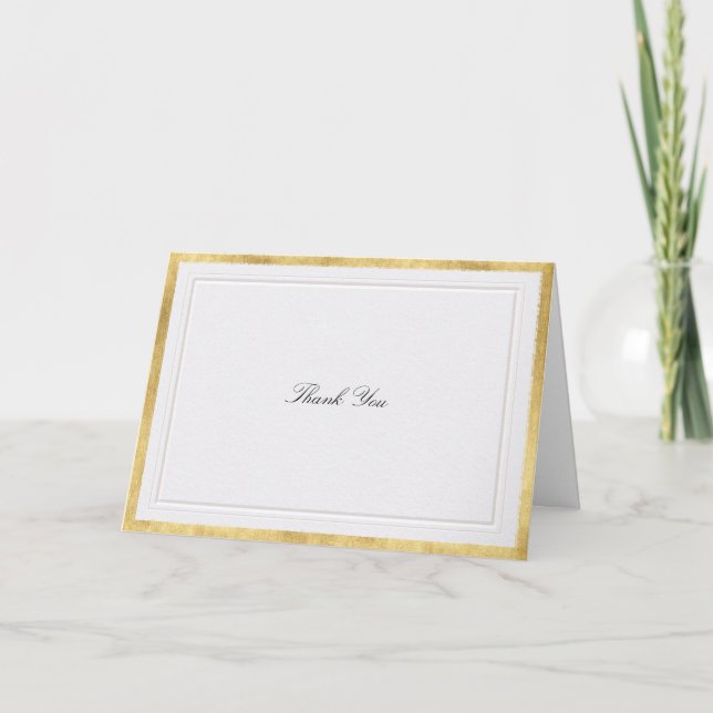 Formal Elevated Gold Pearl Modern Classic Wedding Dankeskarte (Vorderseite)