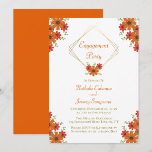Formal Engagement Party Orange Herbst Land Herbst Einladung