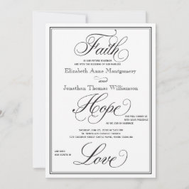 Formal Faith Hope Liebe Skript Hochzeit Einladung