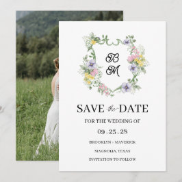 Formal Floral Monogram Crest Wedding