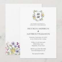 Formal Floral Monogram Crest Wedding
