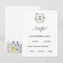 Formal Floral Monogram Crest Wedding