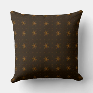 Formal Floral Square Conundrum Dark Brown Kissen
