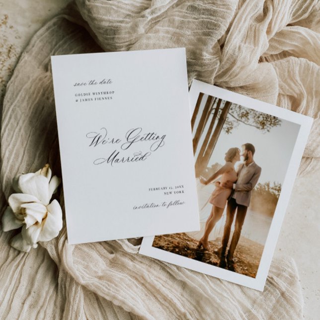 Formal Foto Save the Date Verlobung Hochzeitkarte (Von Creator hochgeladen)