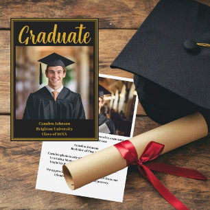 Formal Gold Black Abschluss Foto 2025 Graduate Ankündigung