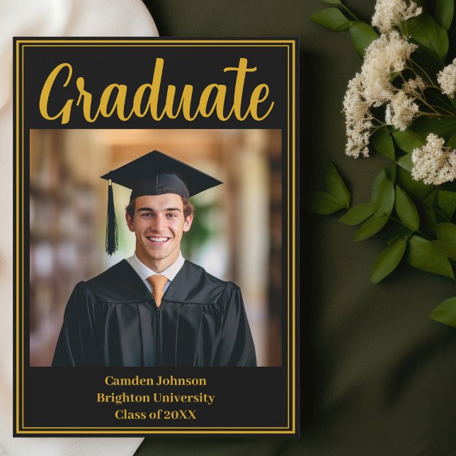Formal Gold Black Abschluss Foto Graduate Magnet (Von Creator hochgeladen)