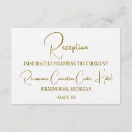 Formal Gold Black Tie Wedding Reception  Einladung
