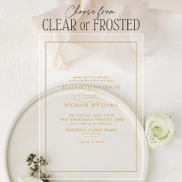 Formal Gold Classic Script Wedding Acryleinladungen