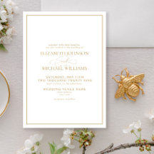 Formal Gold Classic-Skripteinladung zur Hochzeit