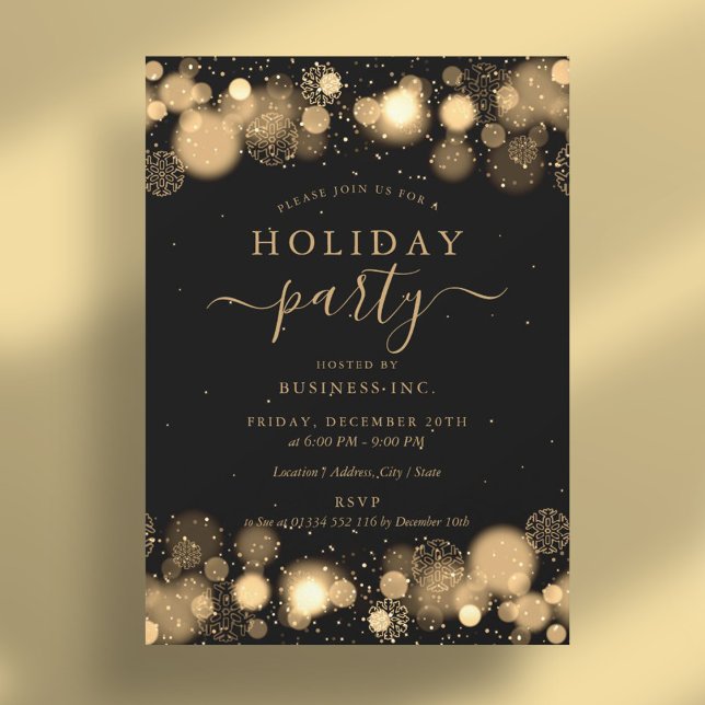Formal Gold Glam Corporate Holiday Party Einladung (Formal Gold Glam Corporate Holiday Party Invitation)
