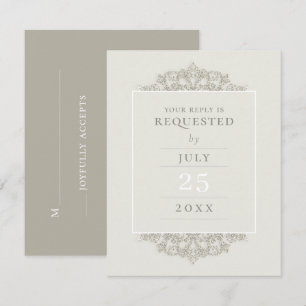 Formal Gold Sparkle Vintag Elegance Hochzeit RSVP Karte