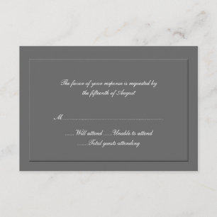 Formal graue Hochzeitkarte RSVP Karte