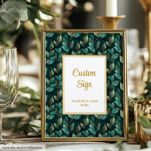 Formal Grün Grün Gold Hochzeit Custom Poster