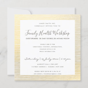 FORMAL IMITATS GOLD WHITE STRIPE LINE WORKSHOP-VER EINLADUNG