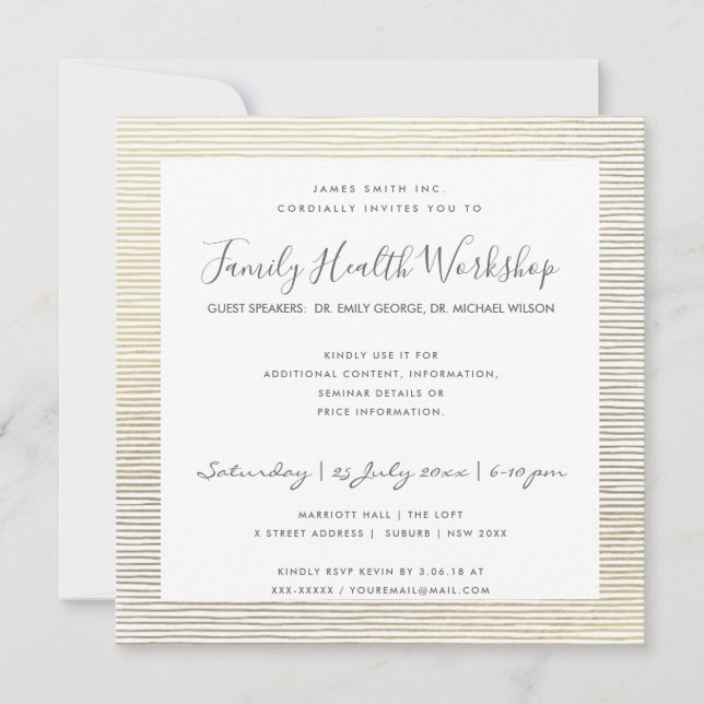 FORMAL-IMITATS SILVER STRIPE LINE-WORKSHOP-VERANST EINLADUNG (Vorderseite)