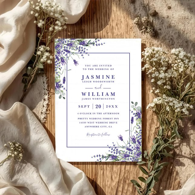 Formal Lavender Eucalyptus Budget QR Code Wedding Einladung (Von Creator hochgeladen)
