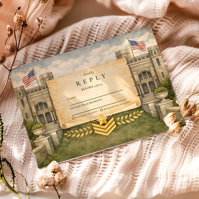 Formal Military Graduation Celebration RSVP Karte (Von Creator hochgeladen)