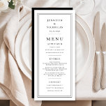 Formal Minimal Black And White Wedding Menükarte<br><div class="desc">Formal Minimal Black And White Wedding Menu.</div>