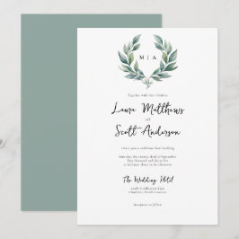 Formal Minimalistische Foliage Einladung