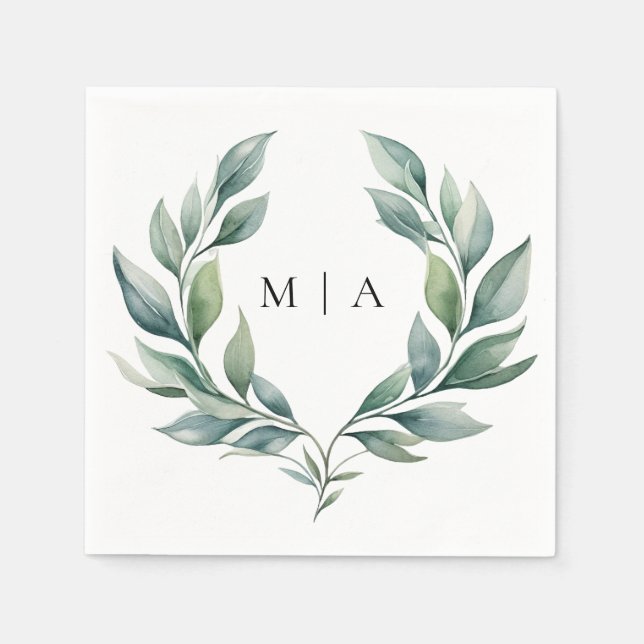 Formal Minimalistische Foliage Serviette (Vorderseite)