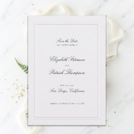 Formal Modern Classic Elevated Frame Pearl Wedding Save The Date