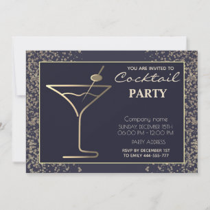 Formal modernes Gold Luxus Cocktail Party Einladung