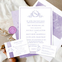 Formal Monogram Lavender Watercolor Wedding