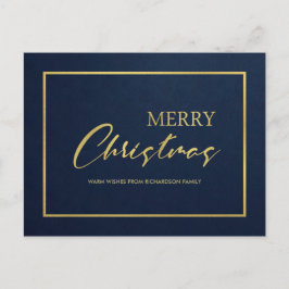 FORMAL NAVY GOLD VELVET MINIMAL MERRY CHRISTMAS FEIERTAGSPOSTKARTE