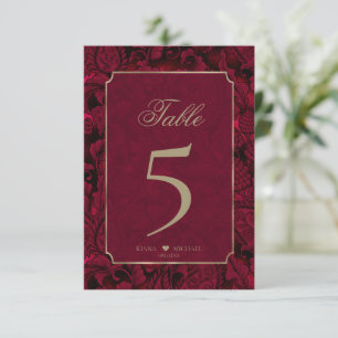Formal Paisley Tischnummern Burgundy ID767
