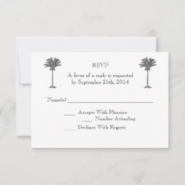 Formal Palm Tree Tropical Island Wedding RSVP