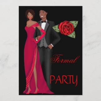 Formal Party Gold Schwarz Rotes Kleid Schwarze Kra Einladung