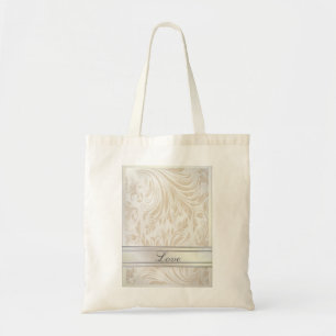 Formal Pearl White Damask Wedding Gefallen Tragetasche