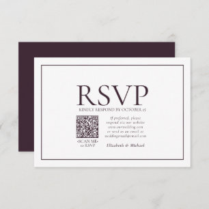 Formal Plum Classic QR Code Wedding RSVP