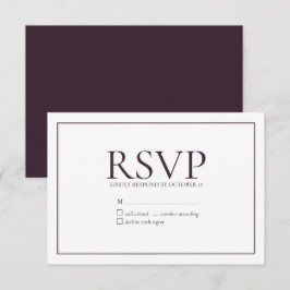Formal Plum Classic Wedding RSVP Karte