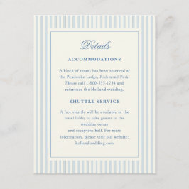 Formal Preppy French Blue Streifen Directors Begleitkarte